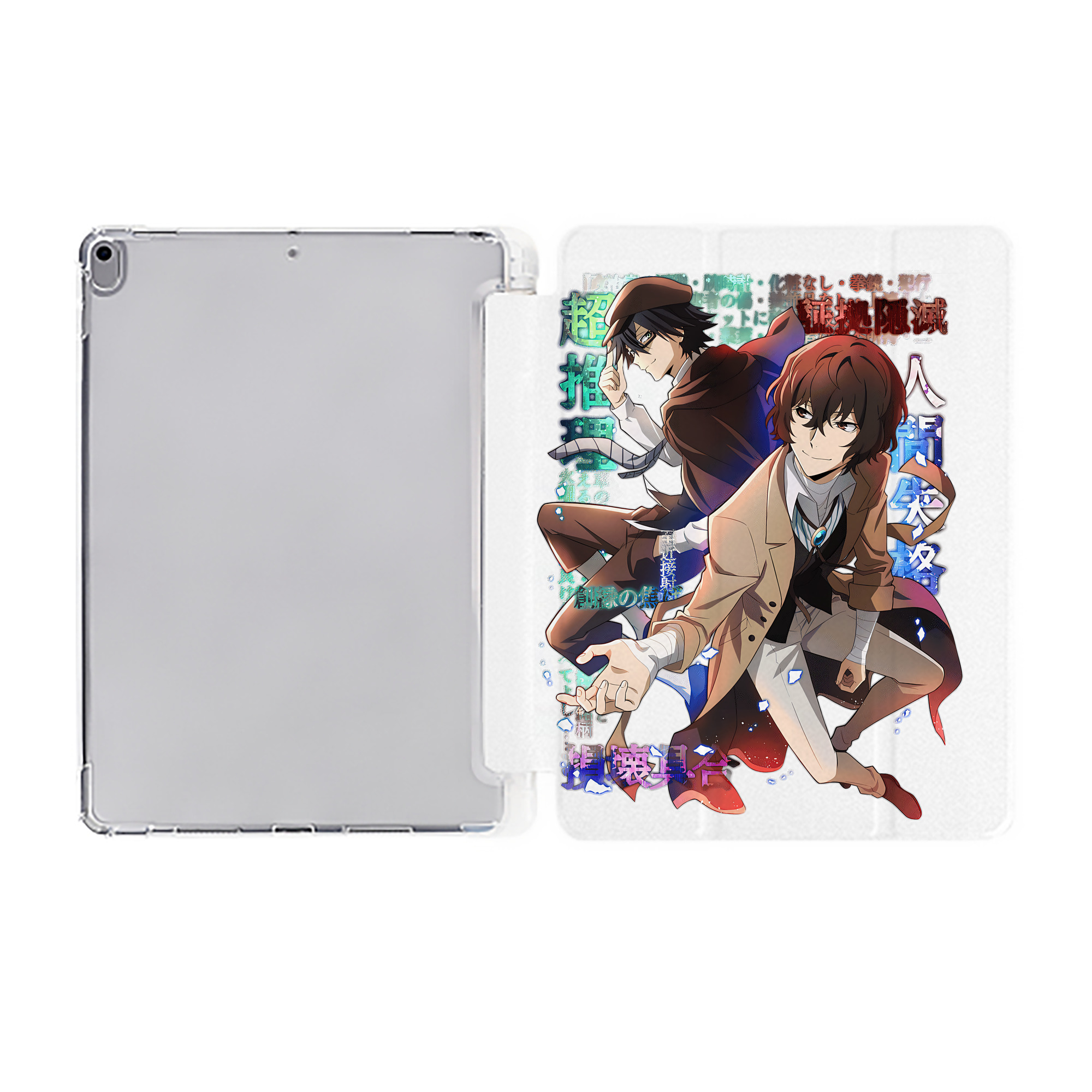 （画像用） 文豪ストレイドッグス Bungo Stray Dogs IPad ケース ペン収納付き 三つ折りスタンド PUレザー×シリコン 対応機種9.5/10.5/10.9インチ